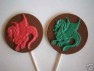 638 Dragon on Round Chocolate Candy Lollipop Mold